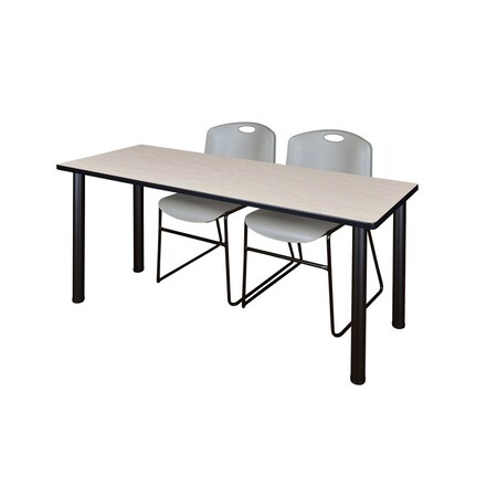 Kee Rectangle Tables > Training Tables > Kee Table & Chair Sets, 72 W, 24 L, 29 H, Maple MT7224PLBPBK44GY